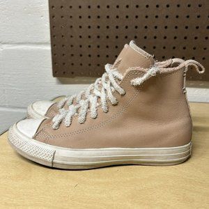 Converse Shoes Womens Size 8.5 Pink Perfect Is Not Perfect High Leather